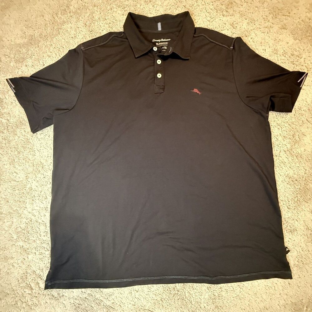 Tommy Bahama Polo Shirt Mens XXL Gray Short Sleeve Casual